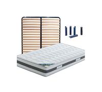 SEYCHELLES - Pack Matelas + Lattes 160x200 + Pieds - Altobuy