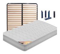 TAHITI - Pack Matelas + Lattes 160x200 + Pieds -