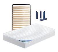 Ensemble matelas et sommier Altobuy IBIZA - Pack Matelas + Lattes 80x200 + Pieds -