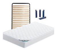 CHYPRE - Pack Matelas + Lattes 90x190 + Pieds -