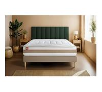 Pack matelas LE TENDRE 160x200 Ressorts ensachés + Mémoire de forme + sommier Beige + 2 oreillers + couette