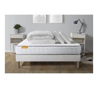 Pack matelas Memo + sommier 140x200 + 2 oreillers memoire de forme