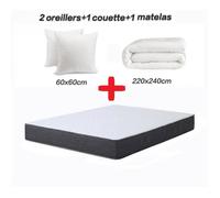 Pack matelas mémoire de forme 160x200 cm Memo HR + 1 couette 240x220 + 2 oreillers 60x60