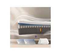 Pack Matelas Original Lite+ 140x200 + 2 Oreillers Emma Original Confort Elite + Couette Eté |Ressorts+Mémoire de Forme