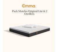 EMMA | Matelas Pack Original II 140x190 cm + Oreillers Original | Ressorts + Mousse à Mémoire de Forme | Confort Optimal | 5