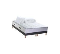 Pack Matelas Ressort 7 zones + Mémoire de forme + Sommier + couette + oreillers 2x80x200cm Bellagio 2