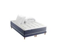 Pack Matelas Ressort 7 Zones Memoire De Forme Sommier Couette Oreillers King Style 160x200.