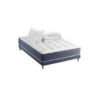 Pack Matelas Ressort 7 zones + Mémoire de forme + Sommier KING STYLE + couette + oreillers Fabriqué en France 160 x 200 cm
