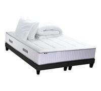 Pack matelas Ressort 7 zones + sommier + oreiller + couette FABRICATION FRANCAISE 2x90 x 200 cm G