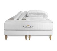Pack matelas ressorts ensaches + memoire de forme maxi epaisseur George V 180x200cm + double sommier 90x200 cm + 2 oreillers de