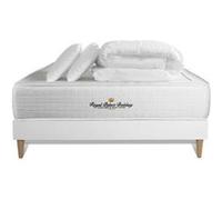 Pack Matelas Ressorts Ensaches Sommier Kit Blanc + Memoire De Forme Maxi Epaisseur Windsor 160x200cm + 2 Oreillers + 1 Couette 2