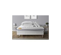 Pack Matelas + Sommier 160x200 Memo Spring Ressorts Ensaches 3 Zones Maxi Epaisseur + Couette + 2 Oreillers