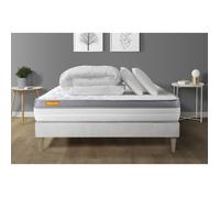Pack matelas + sommier kit 160x200 Memo Zen Mousse à mémoire de forme MAXI épaisseur + Couette + 2 oreillers