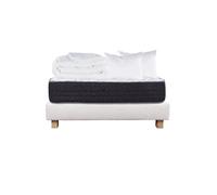 Pack Matelas + Sommier Tapissier Beige 160x200 cm + 2 Oreillers + 1 Couette - SELIAN -
