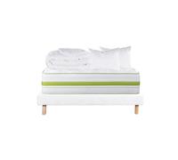 Pack Matelas + Sommier Tapissier Blanc 160x200 cm + 2 Oreillers + 1 Couette - REVA - ALTOBUY