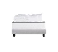 Pack Matelas + Sommier Tapissier Gris 160x200 cm + 2 Oreillers + 1 Couette - IZAC -