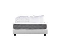 Pack Matelas + Sommier Tapissier Gris 160x200 cm + 2 Oreillers + 1 Couette - ZENITH - ALTOBUY
