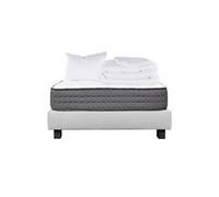 Pack Matelas + Sommier Tapissier Gris 90x190 cm + 1 Oreillers + 1 Couette - ZENITH - ALTOBUY