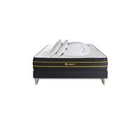 Pack matelas ULTRA 140x200 + sommier noir + Couette + 2 oreillers