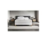 Pack Matelas Vingt-Huit - Ressorts ensachés et mémoire de forme - Ep : 28cm - Sommier kit Blanc avec couette et 2 oreillers