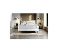 Pack Matelas Vingt-Quatre - Ressorts ensachés et mémoire de forme - Ep : 24cm - Sommier kit Blanc avec couette et 2 oreillers