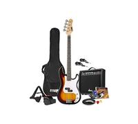 Max Gigkit Basse Electrique 4/4, Kit Complet Ampli 40 Watts, Système Sans Fil, Stand, Accordeur, Sangle, pour Musicien Débutant ou intermédiaire | SunBurst