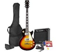 Max Pack Guitare Électrique GigKit Vintage Rock, Style SC, Ampli 40 Watts, Accessoires, Housse, Accordeur, Cordes de rechange, Sangle, Câble 3m et Médiators, Kit Complet Débutant - Sunburst