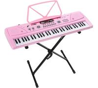 Pack MAX KD61P - Clavier/Piano 61 Touches avec Support | Piano Électronique Portable Débutant - Rose