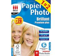 Pack Maxi de 20 feuilles Papier Photo brillant A4 Micro Application Premium plus + 20 offertes
