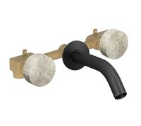 Pack mélangeur lavabo encastré 3 trous JACOB DELAFON Grands Boulevards douceur minérale et noir