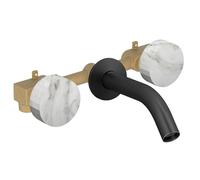 Pack mélangeur lavabo encastré 3 trous JACOB DELAFON Grands Boulevards marbre envoûtant et noir