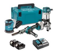 Pack Menuisier RT0702CX2J + DBO180 + DBS180 (2x5.0Ah) en Makpac - MAKITA
