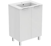 Pack meuble + lavabo ULYSSE+ 2 portes 60 cm blanc brillant PORCHER P0279WG
