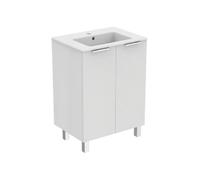 Pack meuble + lavabo ULYSSE+ 2 portes 60 cm blanc brillant PORCHER P0279WG