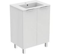 Pack meuble + lavabo ULYSSE+ 2 portes 60 cm blanc brillant PORCHER P0279WG