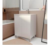 Pack Meuble Salle de Bains 60 cm Laqué Blanc, 2 portes avec Vasque Céramique - XENOS