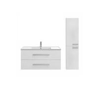 Pack meuble vasque 100 cm Ola up blanc + colonne