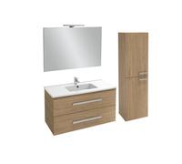 Pack meuble vasque 100 cm Ola up chêne + colonne + miroir + spot
