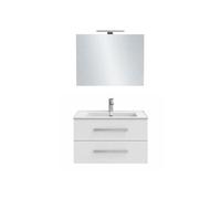 Pack meuble vasque 60 cm Ola up blanc + miroir + spot