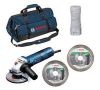 PACK Meuleuse GWS 7-125 + 2 disques diamant + 1 sac de transport + fraise - BOSCH - 06159975H2 G