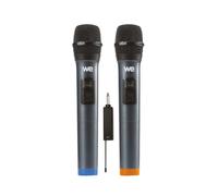 Pack microphone dynamique WE sans-fil avec écran, omnidirectionnel, récepteur rechargeable, jack 6.35mm, pack de 2pcs