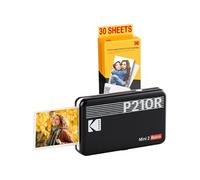 KODAK Pack Mini Imprimante P210 Retro 2 + Cartouche et papier pour 30 photos - Imprimante Connectée Bluetooth - Photos format CB 5,3 x 8,6 cm - Batterie Lithium - Sublimation Thermique 4Pass