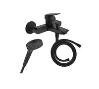 Pack mitigeur bain douche Logis + Flexible Isiflex + Pommeau HANSGROHE Vernis Blend 100 Vario noir mat