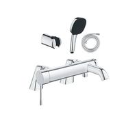 Pack mitigeur bain douche mécanique Essence + douchette carré 2 jets + flexible + support