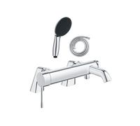 Pack mitigeur bain douche mécanique Essence + douchette ronde 2 jets + flexible