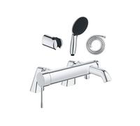 Pack mitigeur bain douche mécanique Essence + douchette ronde 2 jets + flexible + support