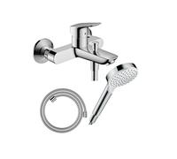 Pack mitigeur bain douche mécanique Logis + Flexible Designflex + Pommeau Vernis Blend 100 EcoSmart 1jet chromé