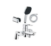 Pack mitigeur bain douche mécanique Start Loop + douchette carré 2 jets + flexible + support