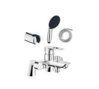 Pack mitigeur bain douche mécanique Start Loop + douchette ronde 2 jets + flexible + support