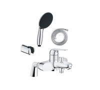 Pack mitigeur bain douche mécanique Swift + douchette ronde 2 jets + flexible + support